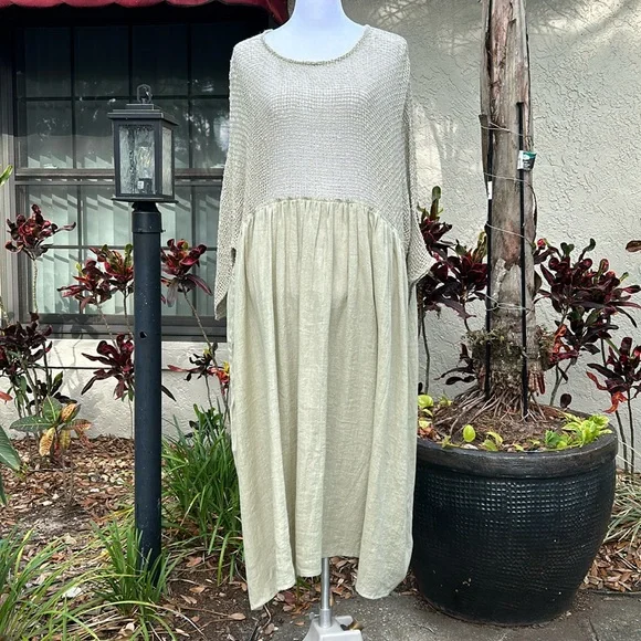Gabby Isabella Dresses | Gabby Isabella Moss Green Dress Nwt. Beautiful Flowy 3/4 Summer Dress. | Color: Green | Size: Os | Kellyswatts's Closet